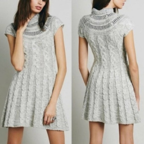 Free People Dresses & Skirts - Free People Nordic Nights Cable Knit Sweater Dress